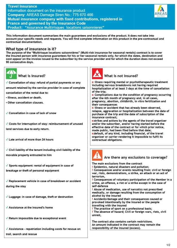 Standardised Information Document comprehensive 1